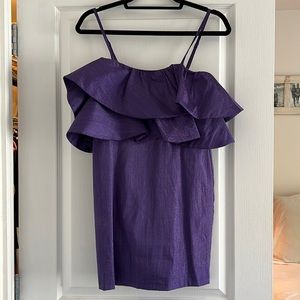 Zara purple shimmer ruffle dress
